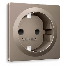 Накладка для розетки с заземлением и со шторками ambrella volt quant ap6370
